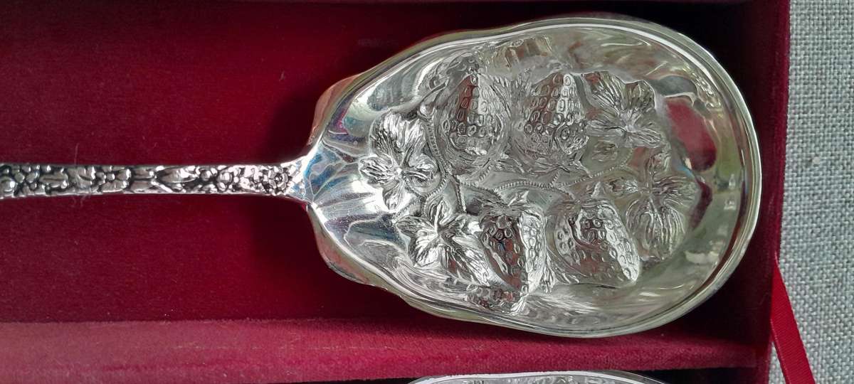 2 x very Large Godinger Silver dessert spoons