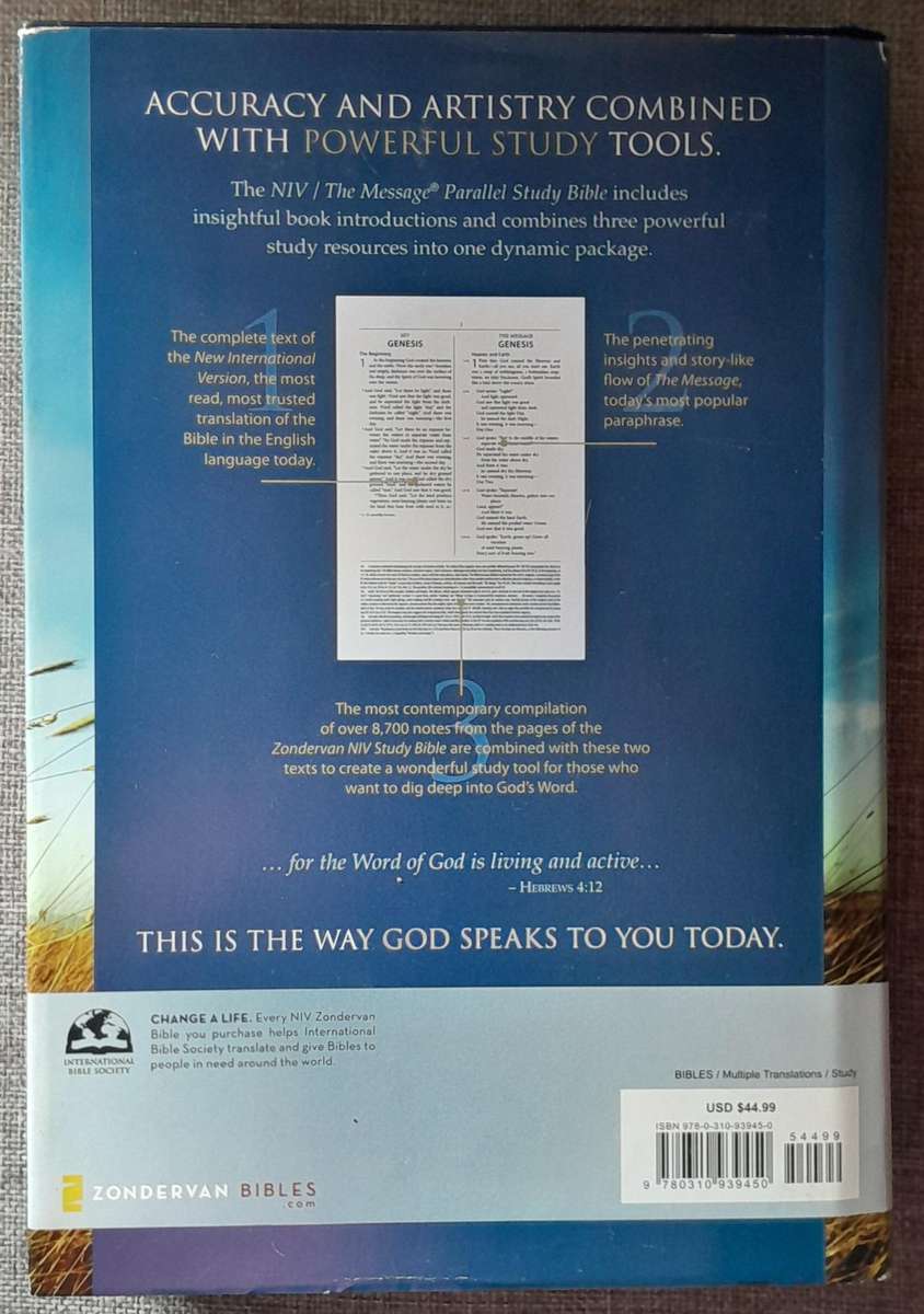 LARGE NIV and The Message Parallel Study Bible (Hardcover)