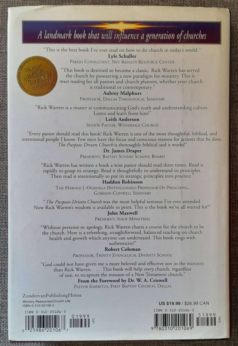 The Purpose driven church - Rick Warren (Hardcover)