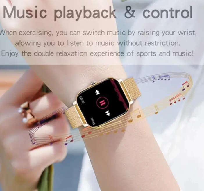 New Full Touch Smart Watch - High-Resolution Display, Sleep & Exercise Tracker. Grey silicone strap.