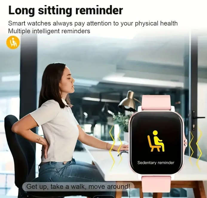 New Full Touch Smart Watch - High-Resolution Display, Sleep & Exercise Tracker. Grey silicone strap.