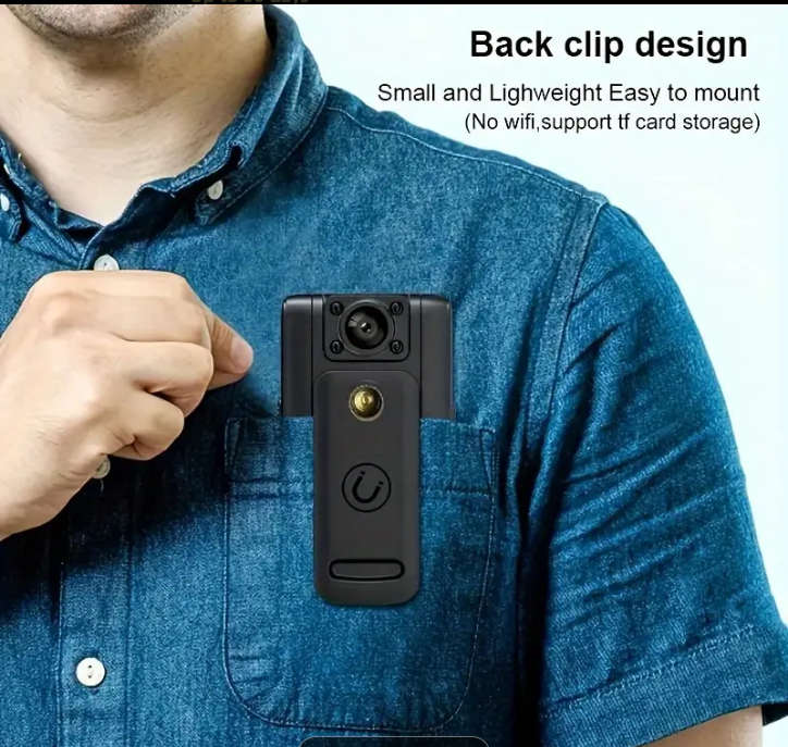 1080P HD Portable Video Recorder Camera - Bodycam - Compact Back Clip Design, Quick Operation.