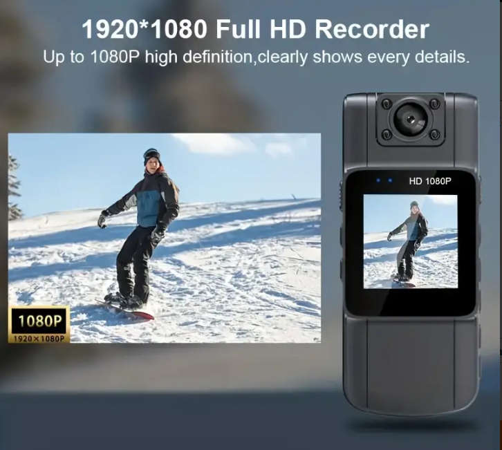 1080P HD Portable Video Recorder Camera - Bodycam - Compact Back Clip Design, Quick Operation.