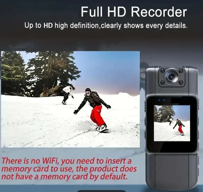 1080P HD Portable Video Recorder Camera - Bodycam - Compact Back Clip Design, Quick Operation.
