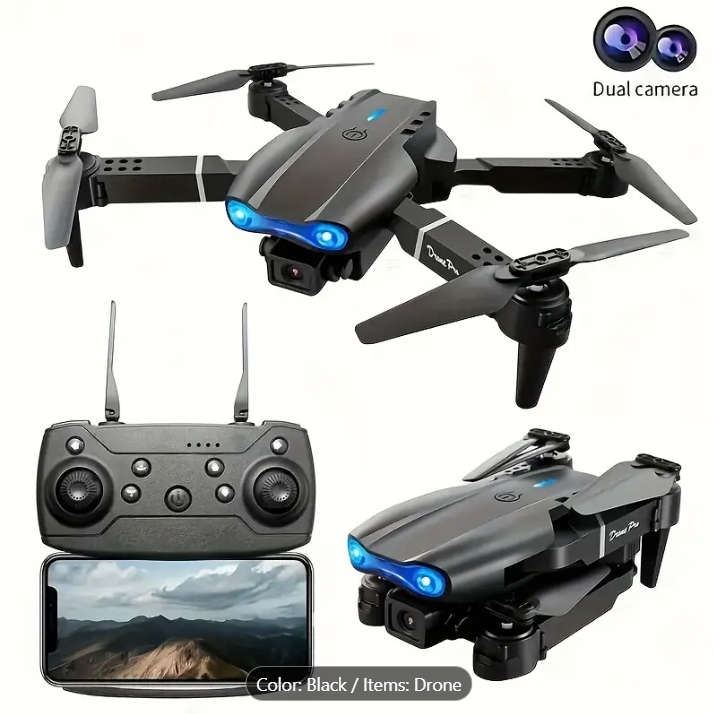 Drone E99 With 2 Cameras Foldable RC Remote Control 1080p Drone