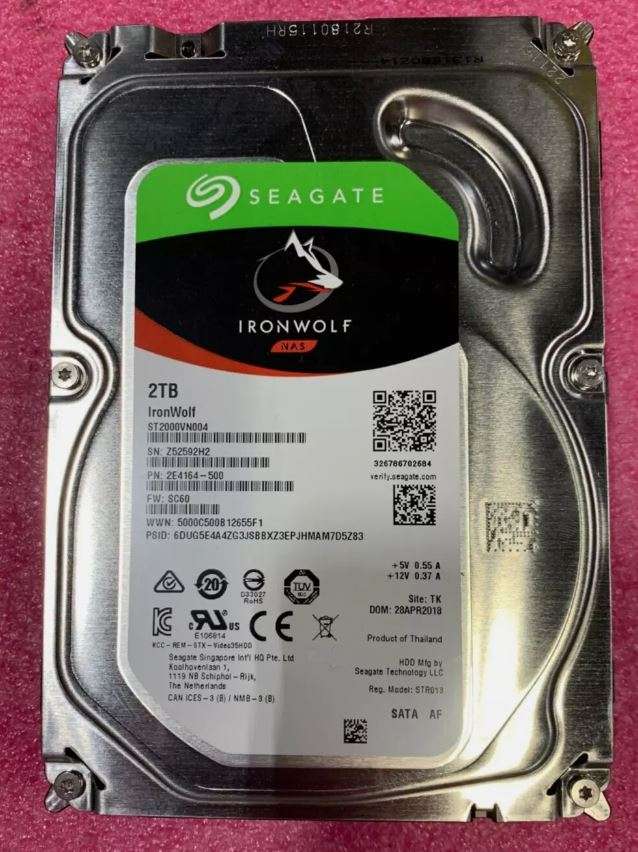Seagate Iron Wolf 2TB 3.5" HDD NAS Hard Drive (ST2000VN004)