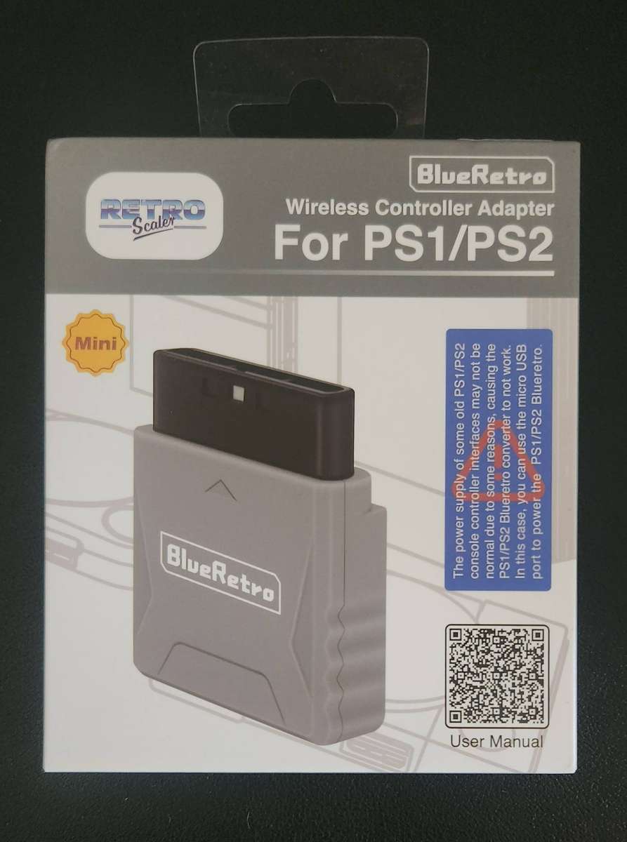 Blue Retro Wireless Controller Adapter - PlayStation 1/PlayStation 2