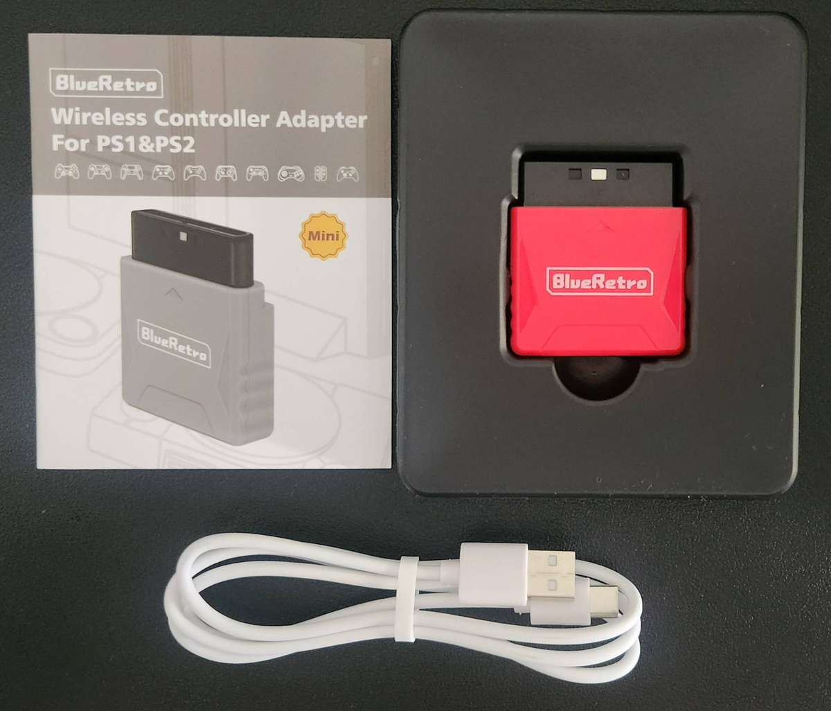 Blue Retro Wireless Controller Adapter - PlayStation 1/PlayStation 2