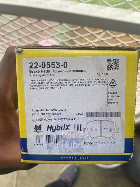 ***VW & Audi Front & Rear brake pads sets*** Golf 5/6, Audi A3 etc