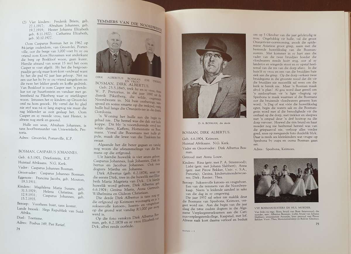 Die Bosmans van Suid Afrika 1707 - 1965