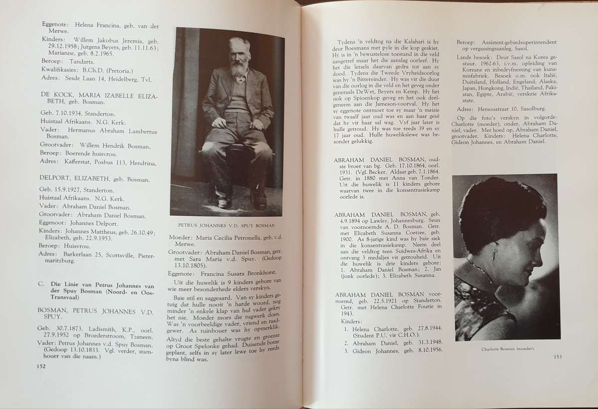 Die Bosmans van Suid Afrika 1707 - 1965