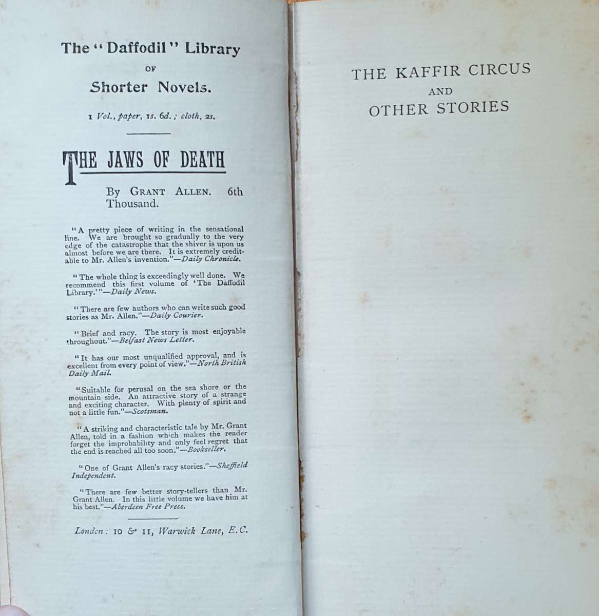 *Very rare find* The K*ffir Circus, A South African Story - M. Donovan (1896)