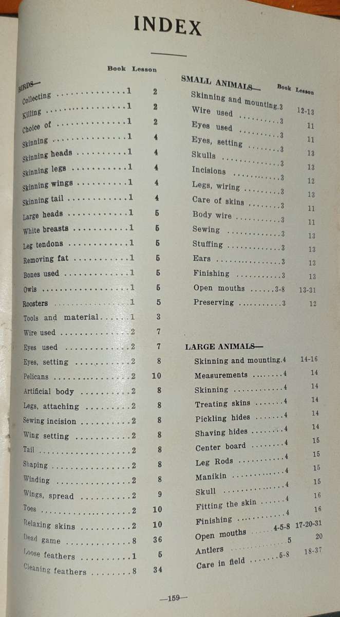 * 1914 * Lessons in Taxidermy - J.W. Elwood (Signed)