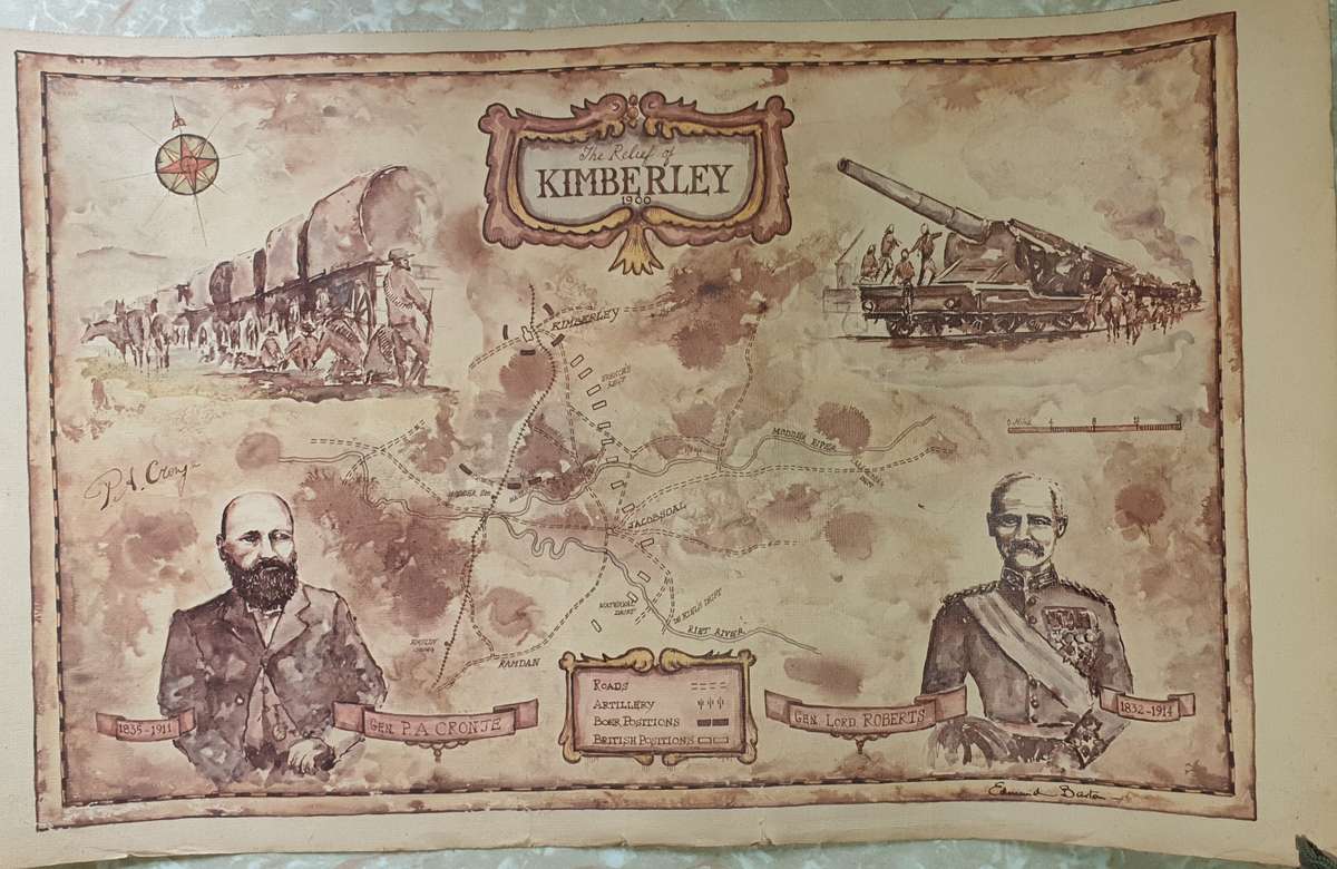 The Relief of Kimberley 1900, map on parchment.