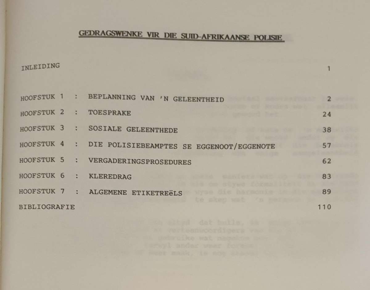 Gedragswenke vir die Suid Afrikaanse Polisie