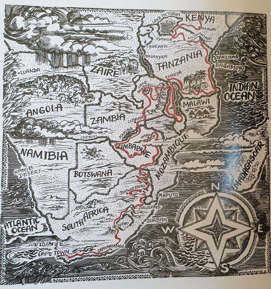 BEYOND BAGAMOYO - Obie Oberholzer.  A Journey from Cape to Cairo.