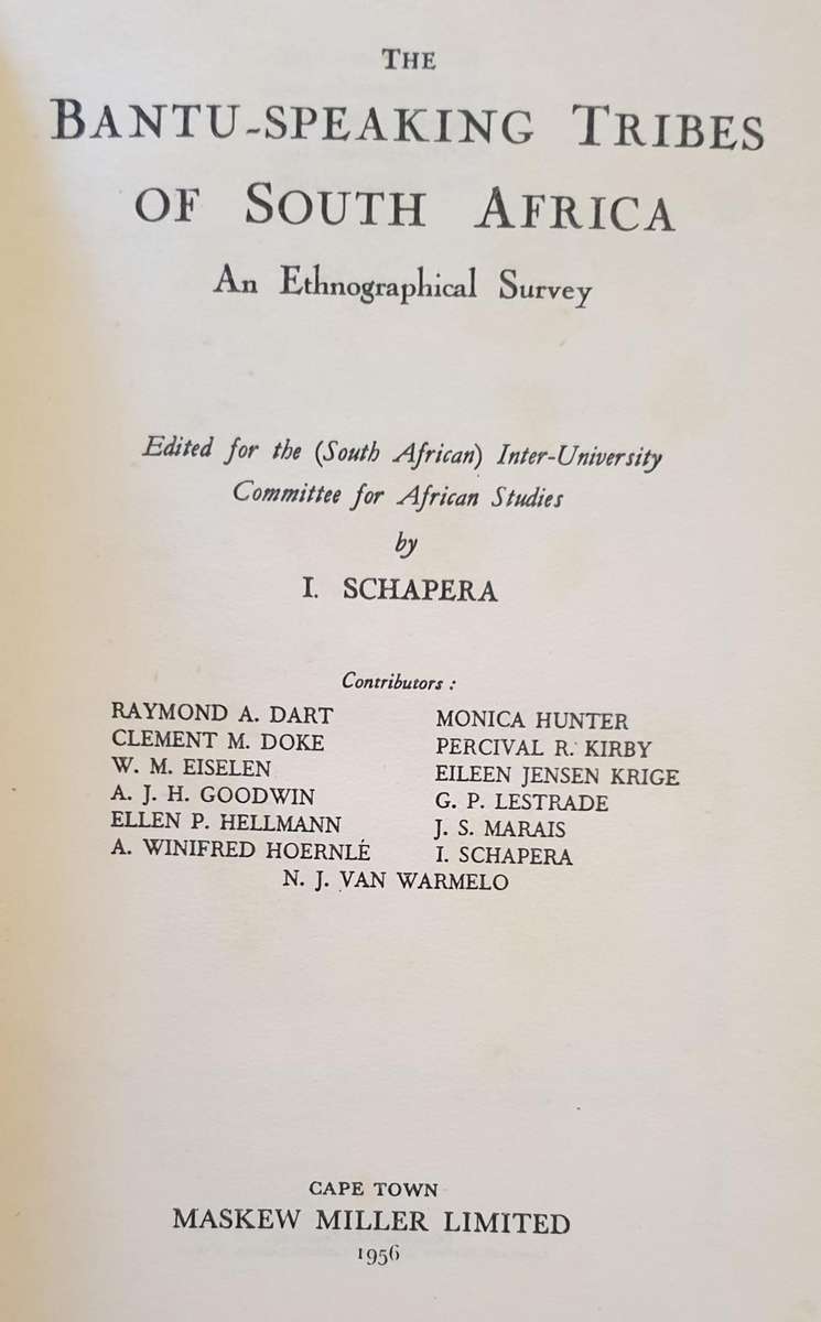 The Bantu-Speaking Tribes of South Africa (I. Schapera)