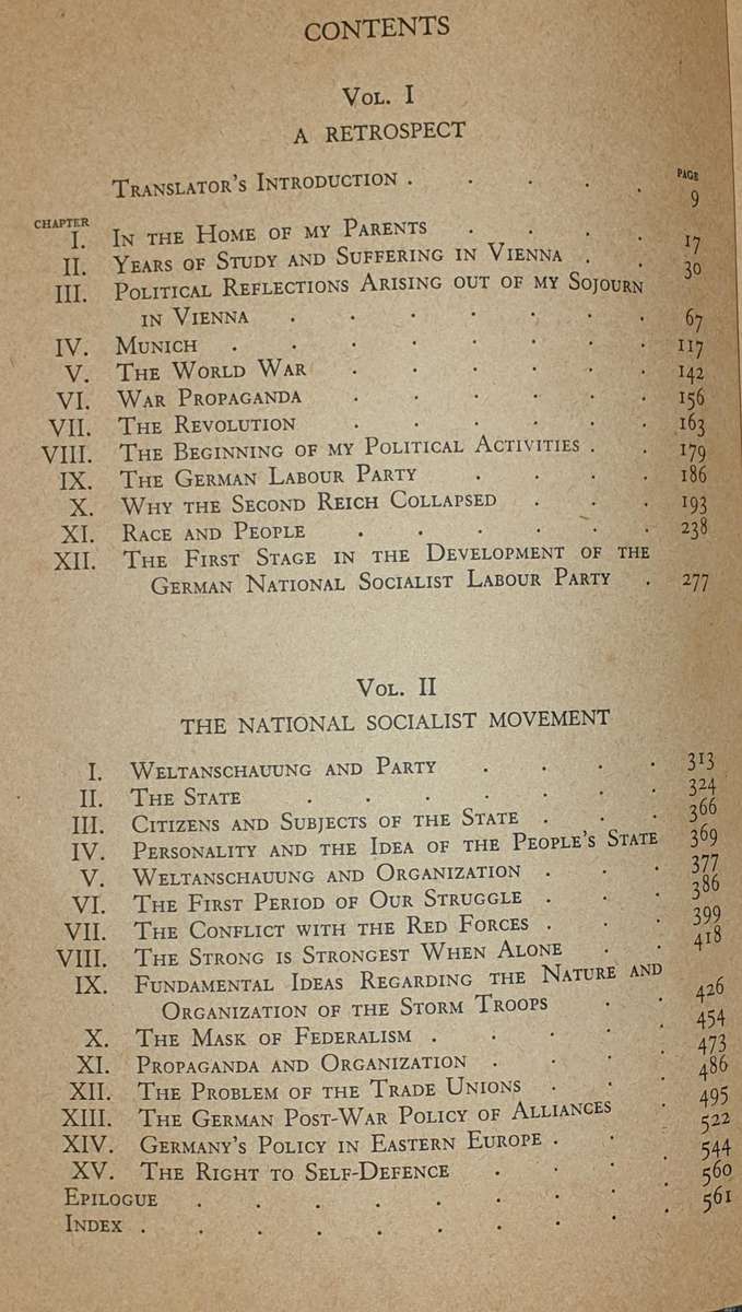 * 1939 * Mein Kampf - Adolf Hitler. Complete with both volumes in one.