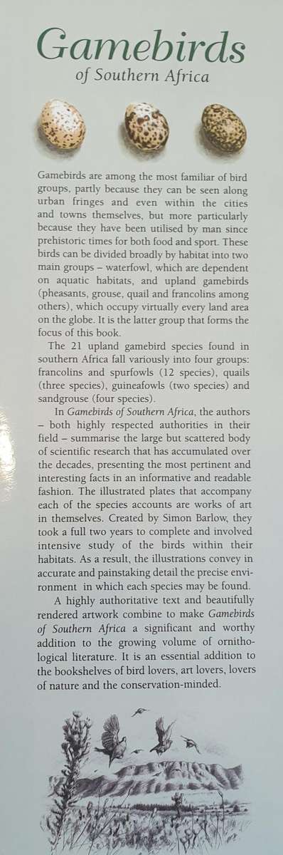 Gamebirds of Southern Africa - Rob Little / tim crowe / simon barlow