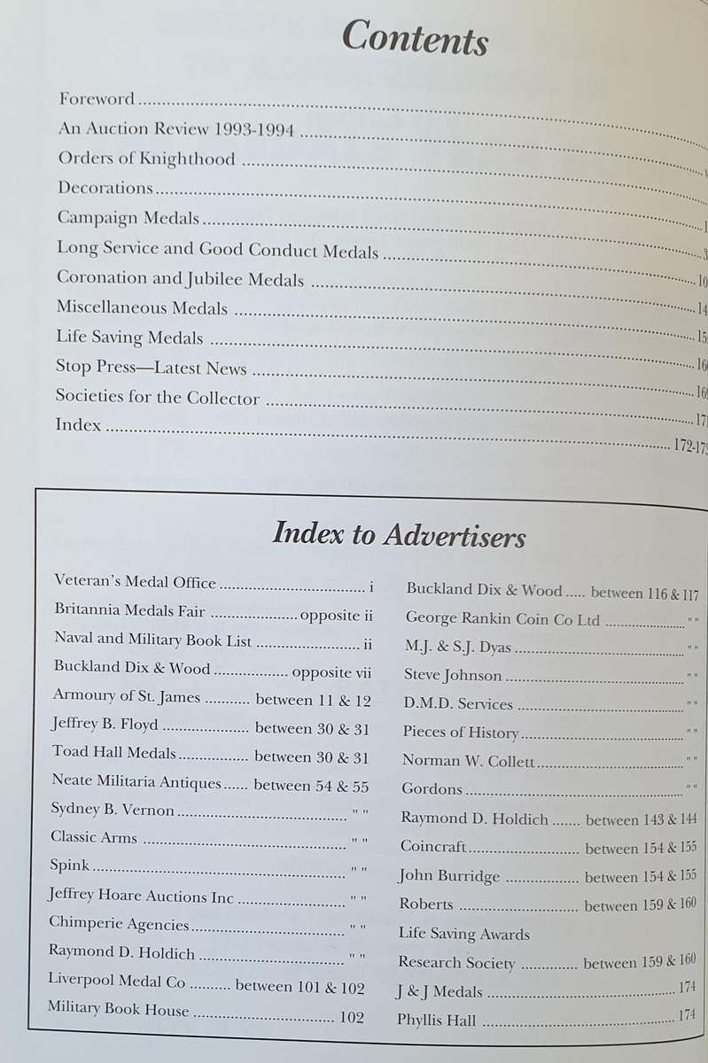 The Medals Year Book  A-Z of Medals, fully illustrated price guide (1995) Includes S.A.