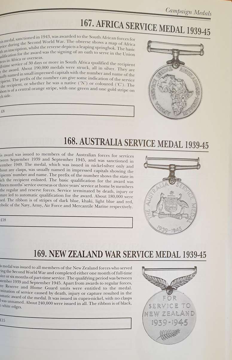The Medals Year Book  A-Z of Medals, fully illustrated price guide (1995) Includes S.A.