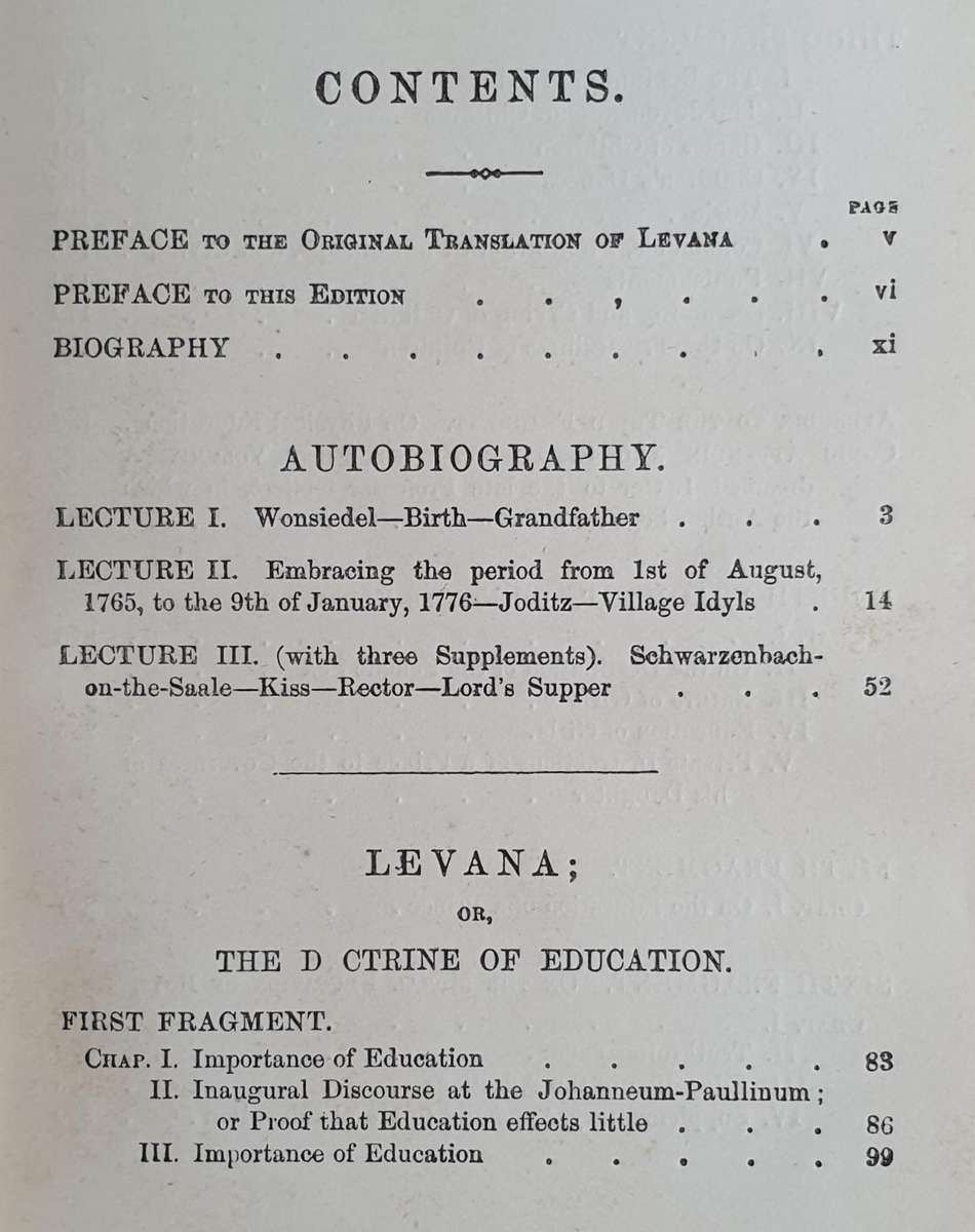* 1901 * Richter's Levana or The Doctrine of Education
