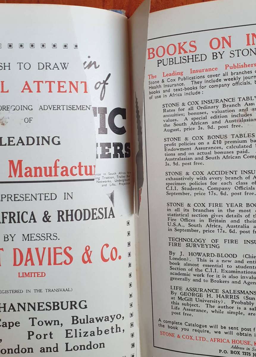 Rhodesian Manual, Mining, Industry, Agriculture, 1937-8