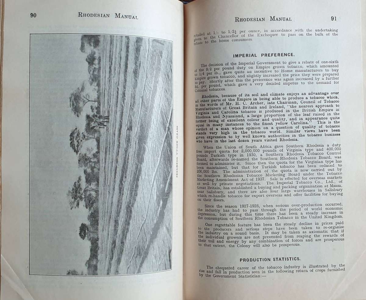 Rhodesian Manual, Mining, Industry, Agriculture, 1937-8