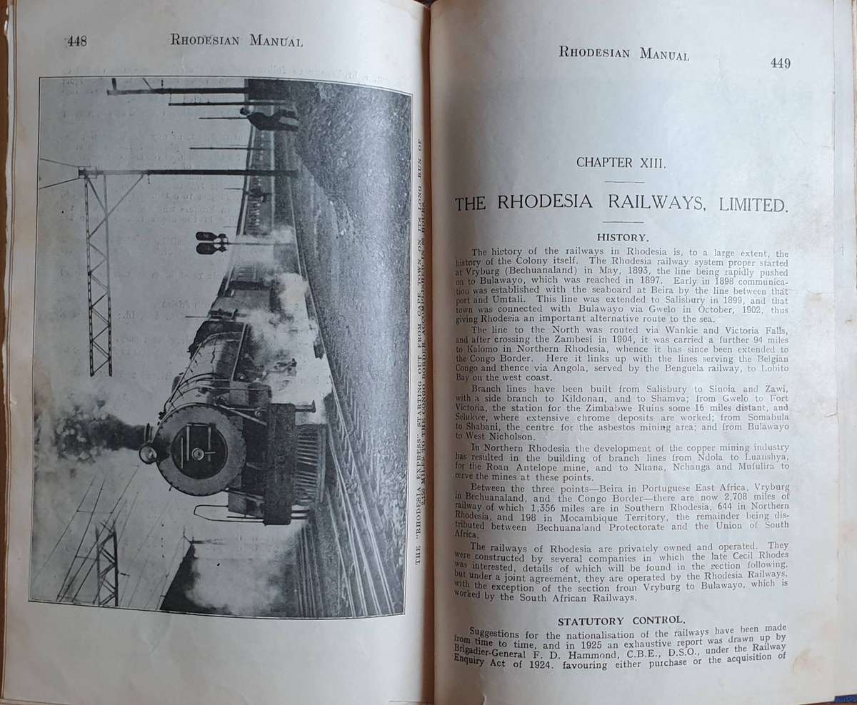 Rhodesian Manual, Mining, Industry, Agriculture, 1937-8