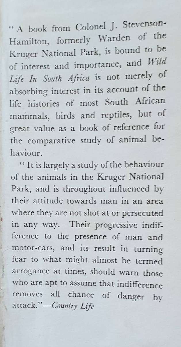 Wild Life in South Africa - Lieut. Col. J. Stevenson-Hamilton