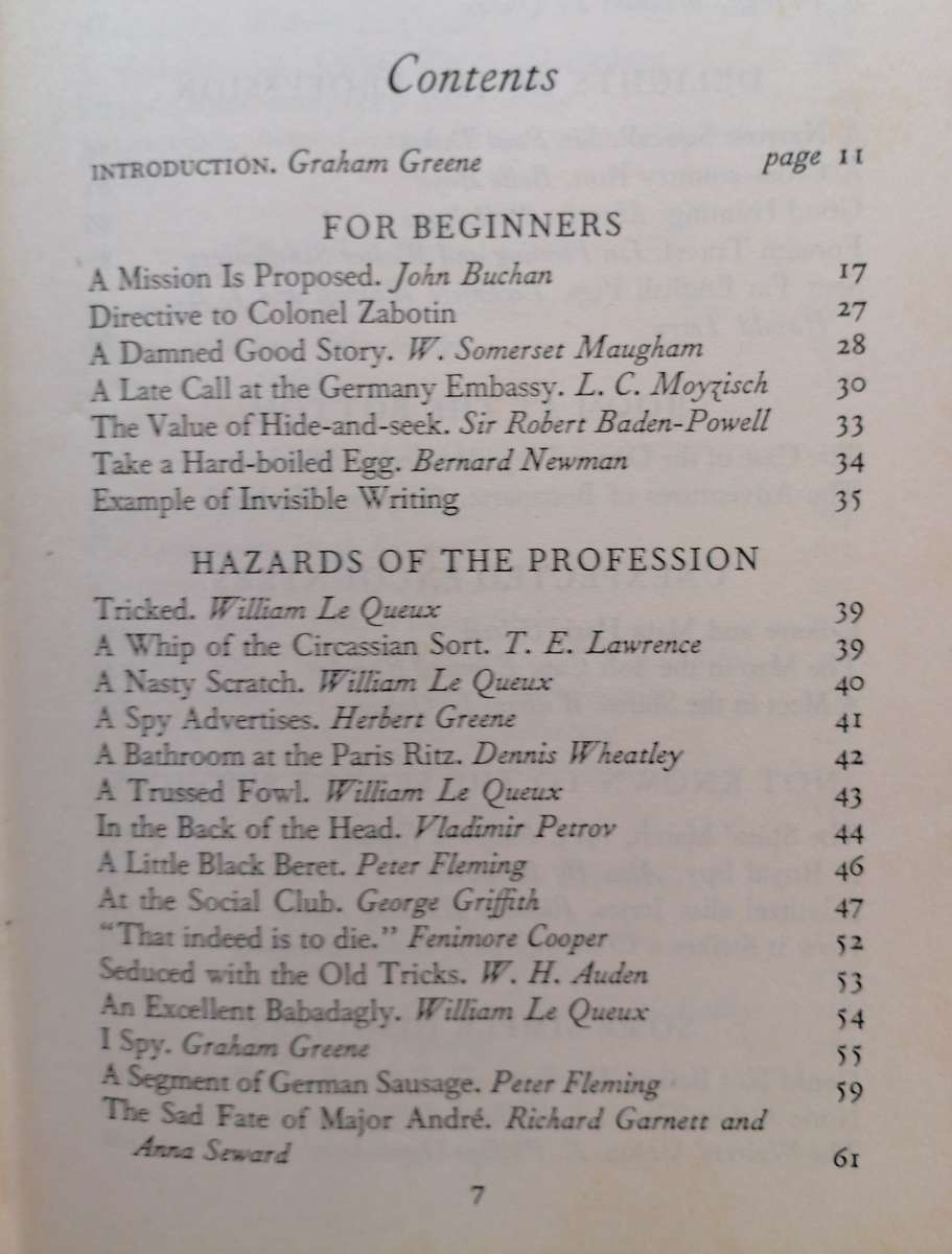 The Spy's Bedside Book. Graham Greene & Hugh Greene