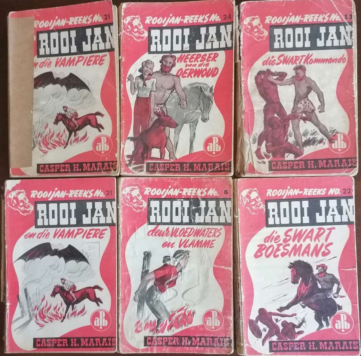 6 x Oorspronklike Rooi Jan boekies, Casper H. Marais (APB)