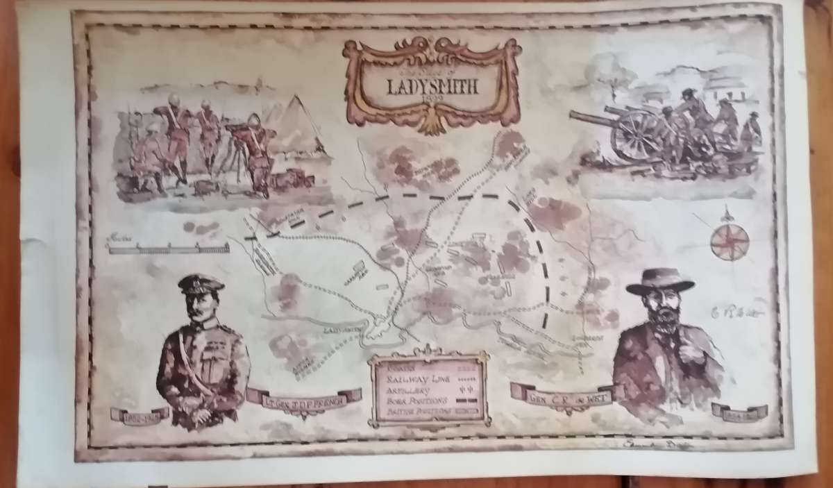 Siege of Lydysmith 1899 - Large printed map