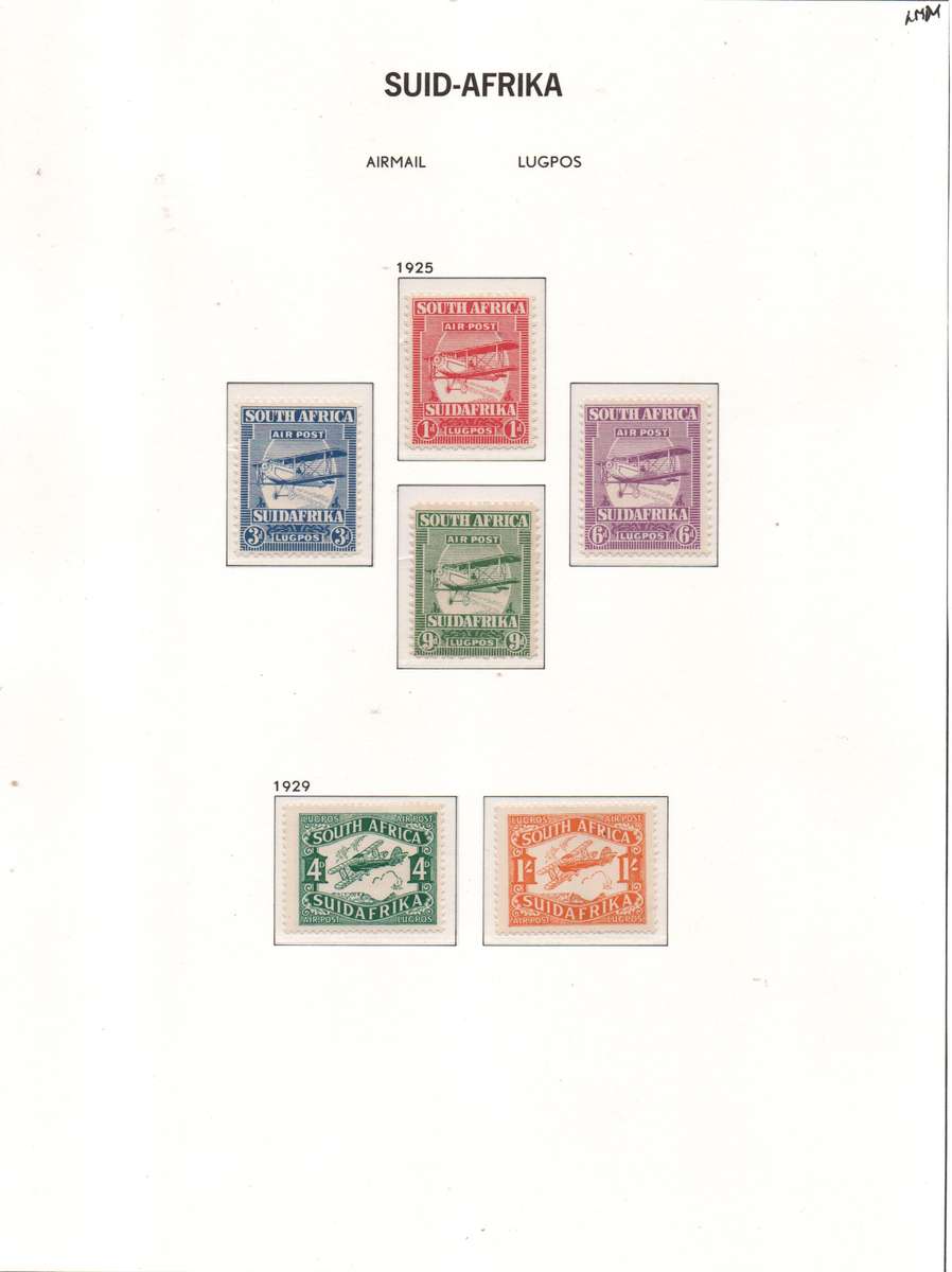 Scarce complete Union airmail sets on page in LMM-condition