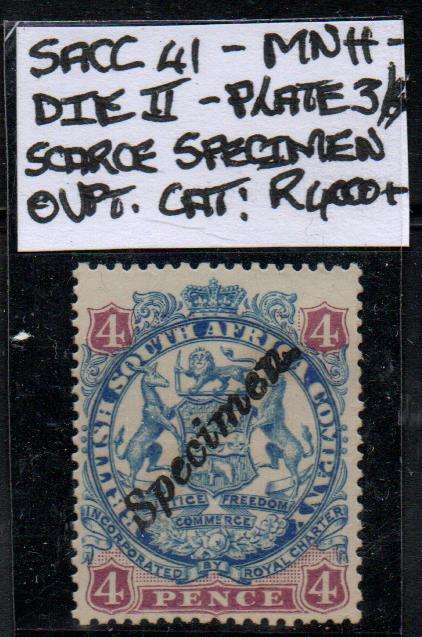 Very scarce BSAC 4d Specimen in MNH-condition