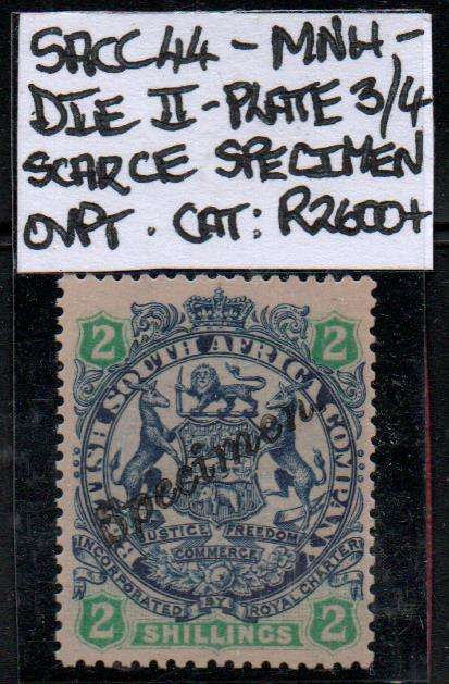 Very scarce BSAC 2s Specimen in MNH-condition