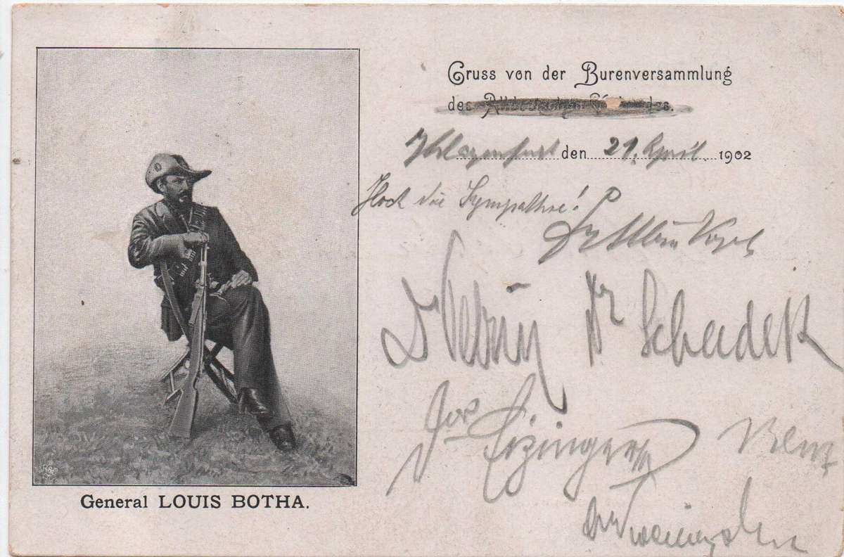 1902 ABW - Used Austrian postcard featuring Genl Louis Botha