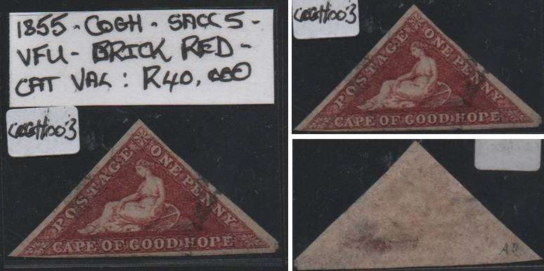 1855 COGH 1d Perkins Bacon Triangle in VFU-condition