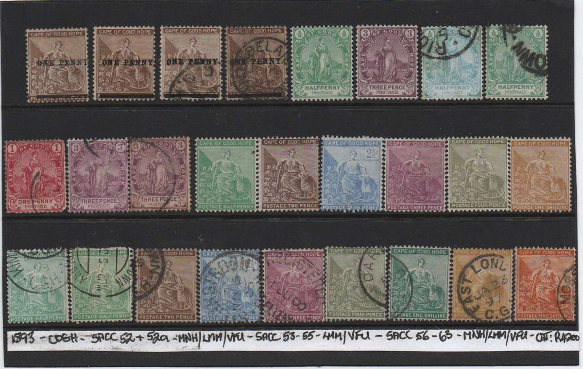 1893 COGH selection including part sets, full sets and shades in MNH/LMM/VFU-condition