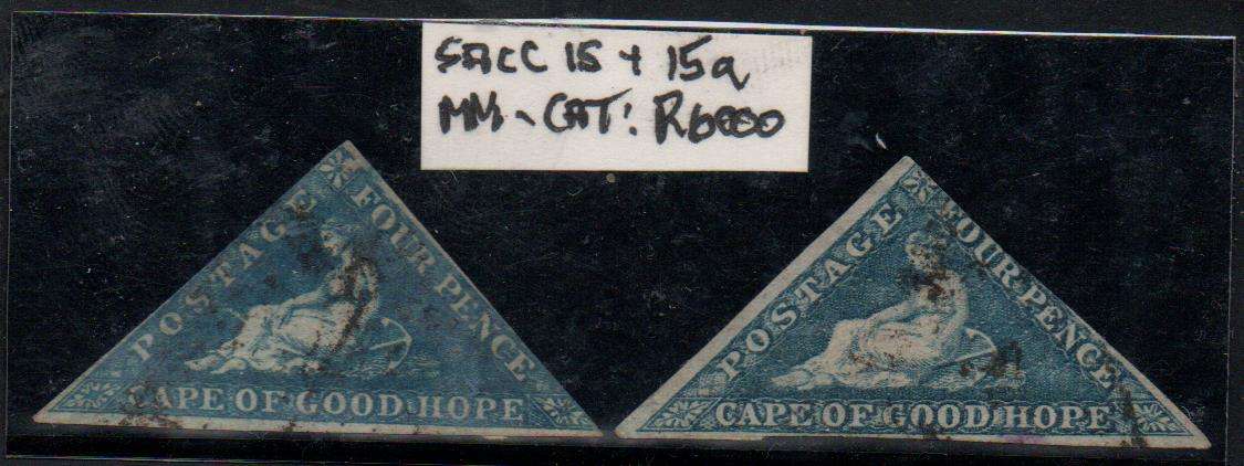 Scarce 1863 COGH De la Rue 4d Triangles in used condition
