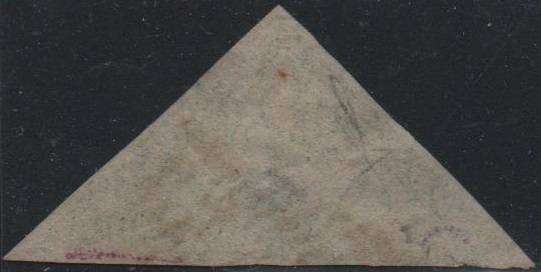 1858 COGH bright yellow green 1s Perkins Bacon Triangle in VFU-condition