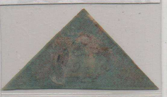 Scarce 1853 - COGH 1d Brick red on Deeply blued paper Perkins Bacon Triangle in VFU-condition