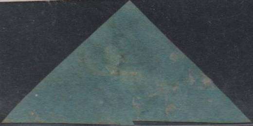 1853 COGH Deep brick red on deeply blued paper 1d Perkins Bacon Triangle in VFU-condition