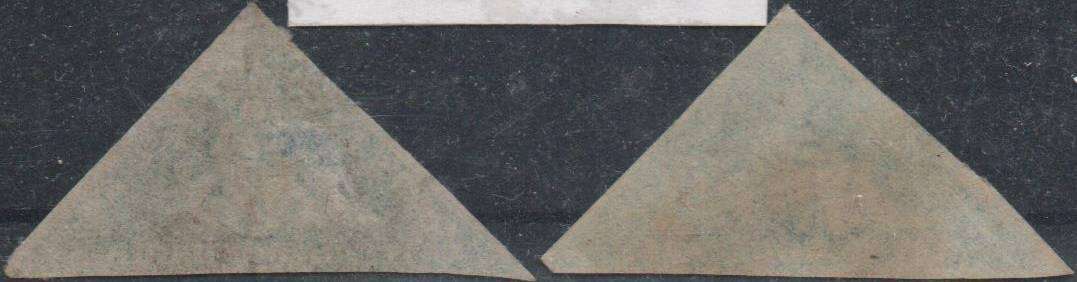 1853 COGH deep blue & blue 4d on slightly blued paper Perkins Bacon Triangles  in VFU-condition