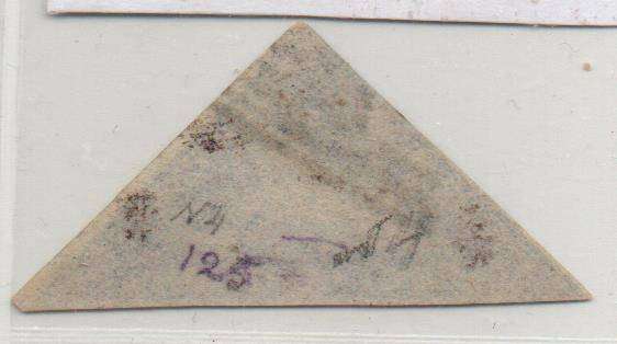 1853 COGH scarce deep blue 4d Perkins Bacon Triangle with sideways WMK in VFU-condition