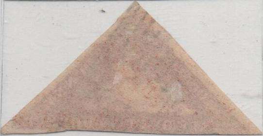 1857 COGH scarce brick red 1d Perkins Bacon Triangle in VFU-condition
