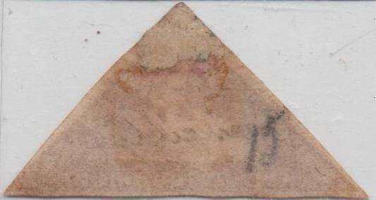 1857 COGH scarce brick red 1d Perkins Bacon Triangle  in VFU-condition