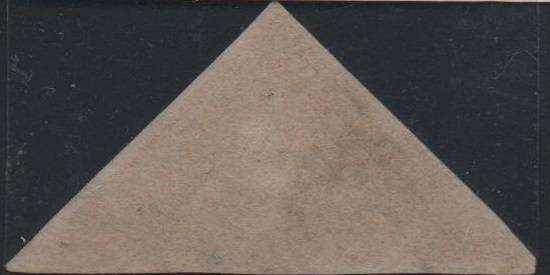 1858 COGH deep rose 1d Perkins Bacon Triangle (SACC 5b) in VFU-condition