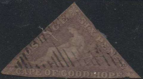 1858 COGH pale rose lilac 6d Perkins Bacon Triangle (SACC 7) in FU-condition