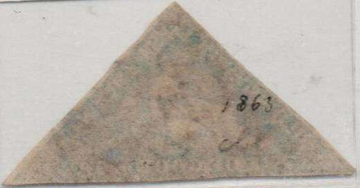 1862 COGH scarce slate lilac on blued paper 6d Perkins Bacon Triangle  in VFU-condition
